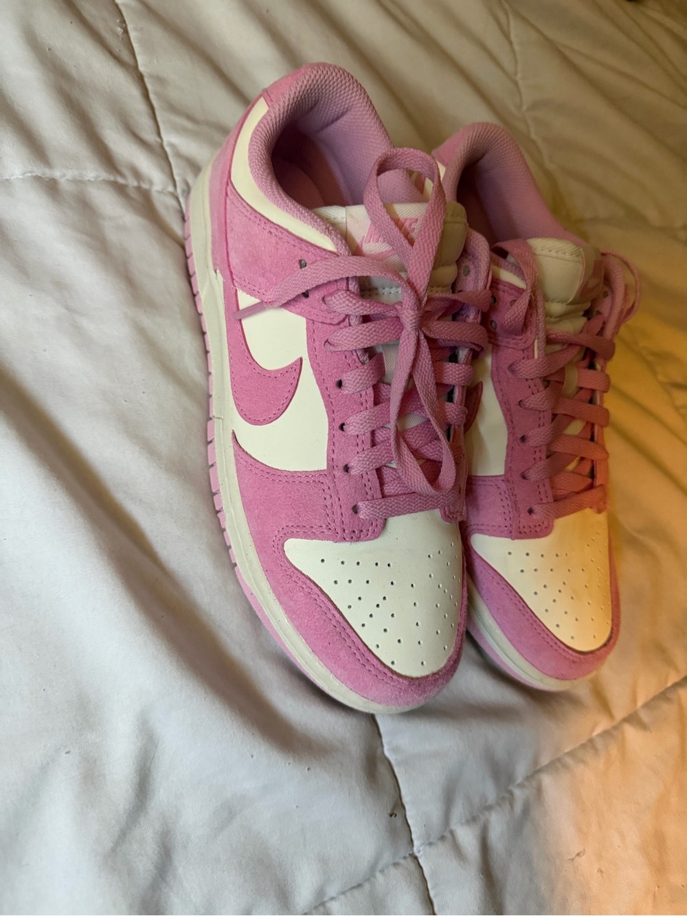 Nike Pink and White Dunks